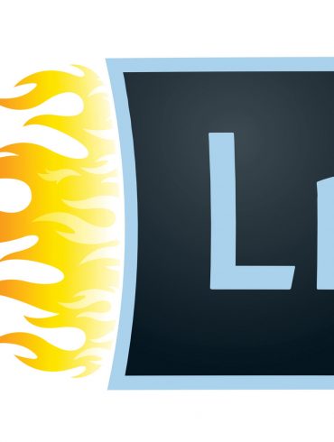 Lightroom logo on fire